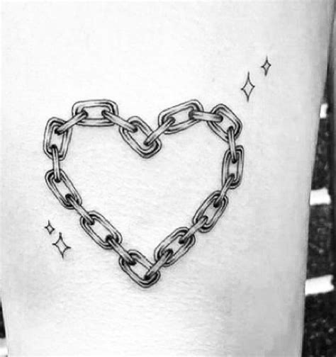 heart and chain tattoo